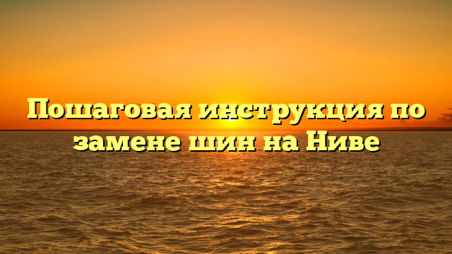 Пошаговая инструкция по замене шин на Ниве